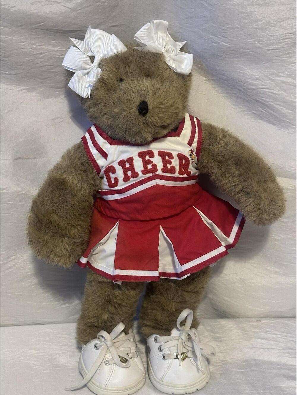Build a Bear BABW Brown Vintage 17" Tall Cheerleader Red & White Rare Sketchers